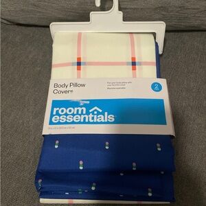 Room Essentials Plaid and Dotted Body Pillow Covers